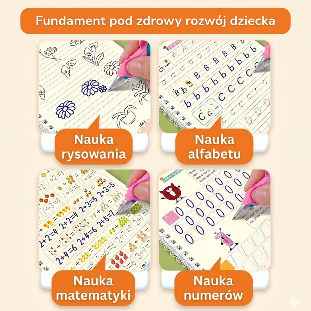 Magiczne Książeczki 🪄📚 – zestaw 4 książeczek do nauki pisania (16 str. każda)
