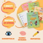 Magiczne Książeczki 🪄📚 – zestaw 4 książeczek do nauki pisania (16 str. każda)